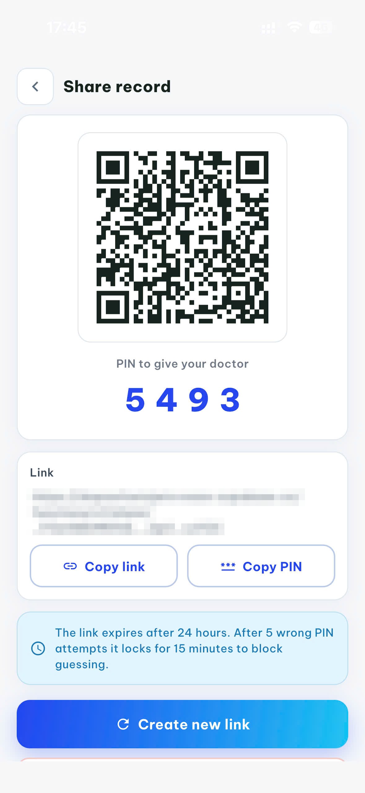 Bụt app screen: Share records with your doctor